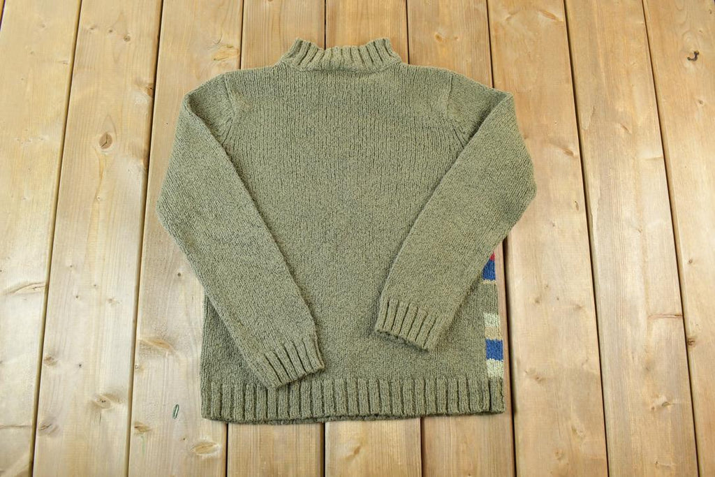 Vintage 1990s Liz Claiborne Striped Knit Crewneck Sweater