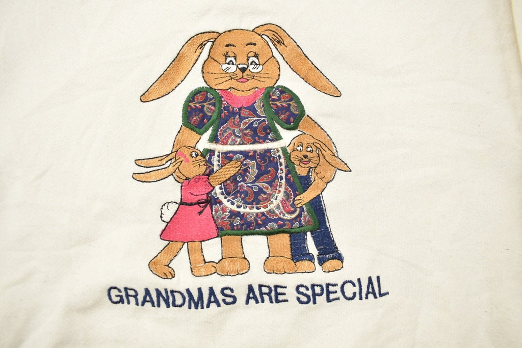 Vintage 1990s Cute Grandmas Are Special White Crewneck Sweater