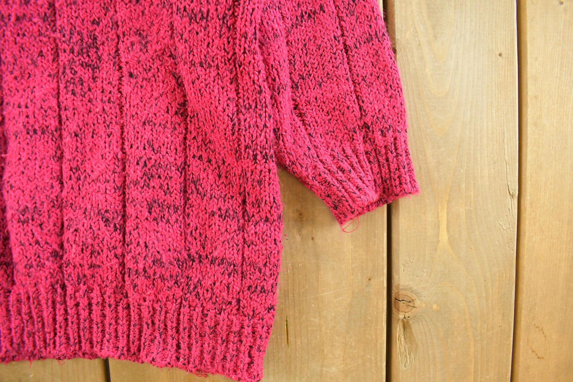 Vintage 1990s Classic Essentials Henley Knit Sweater Women's M