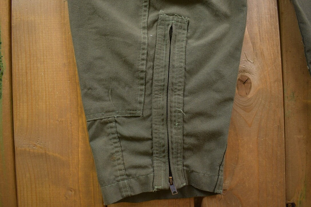 Vintage 1984 Military Flyer Coverall Jumpsuit Size Medium / Vintage Coveralls / Militaria / Distressed Coveralls / Sage Green / CWU-27P