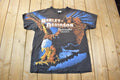 Vintage 1990s Harley Davidson Motorcycles Bald Eagle Graphic T-Shirt