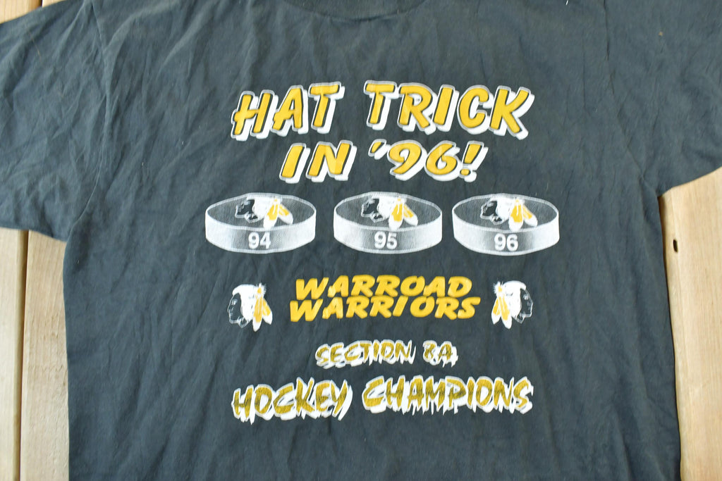 Vintage 1996 Warriors Hat Trick Souvenir T-Shirt