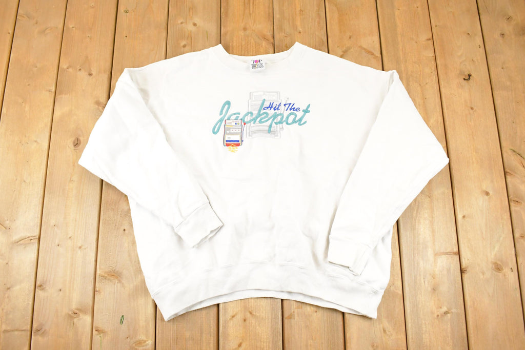 Vintage 1990s Hit The Jackpot Gamblers Crewneck Sweatshirt Mens XL