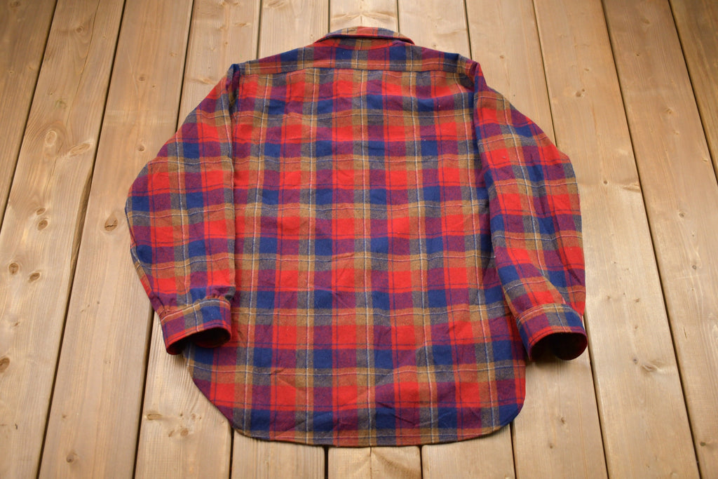 Vintage 1960s Pendleton Plaid Button Up Board Shirt