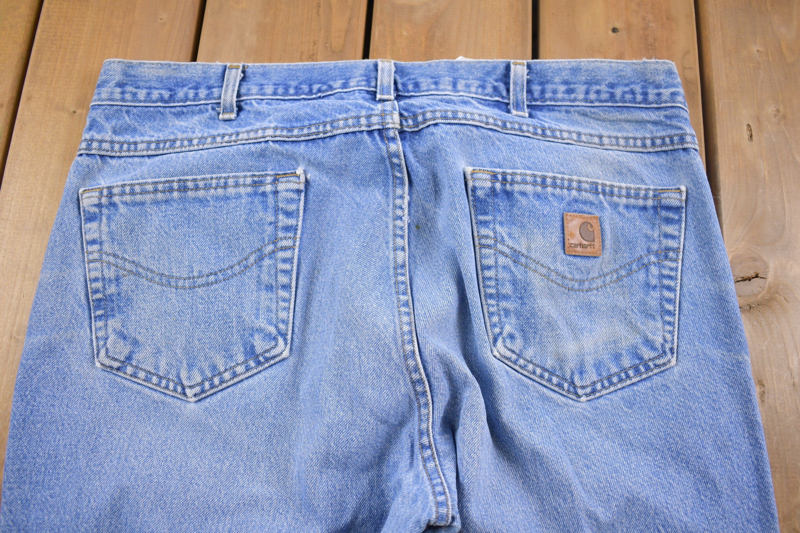 Vintage 1990s Carhartt Light Wash Blue Jeans Size 36 x 29