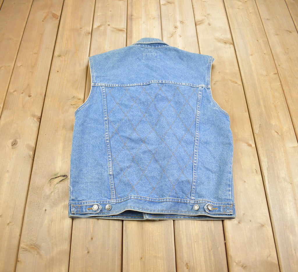 Vintage 1990s Introspect Jeans Denim Vest Made In USA