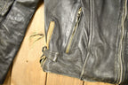 Vintage 1980s Distressed Leather Motorcycle Jacket