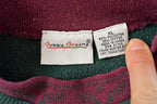 Vintage 1990s Bobbie Brooks Double Collar Embroidered Plants Cute Crewneck Sweater Mens