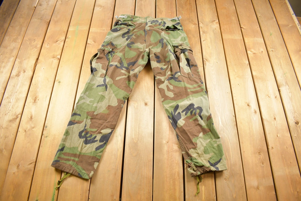 Vintage Army Woodland Camouflage Cargo Pants Size 34 x 29
