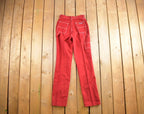 Vintage 1980s Chemin De Fer Red Pants Size 26x32