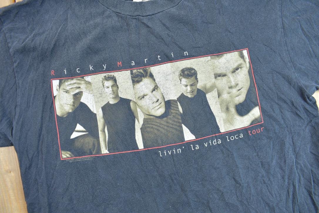 Vintage 1999 Ricky Martin Livin' La Vida Loca Tour Graphic T-Shirt Size L