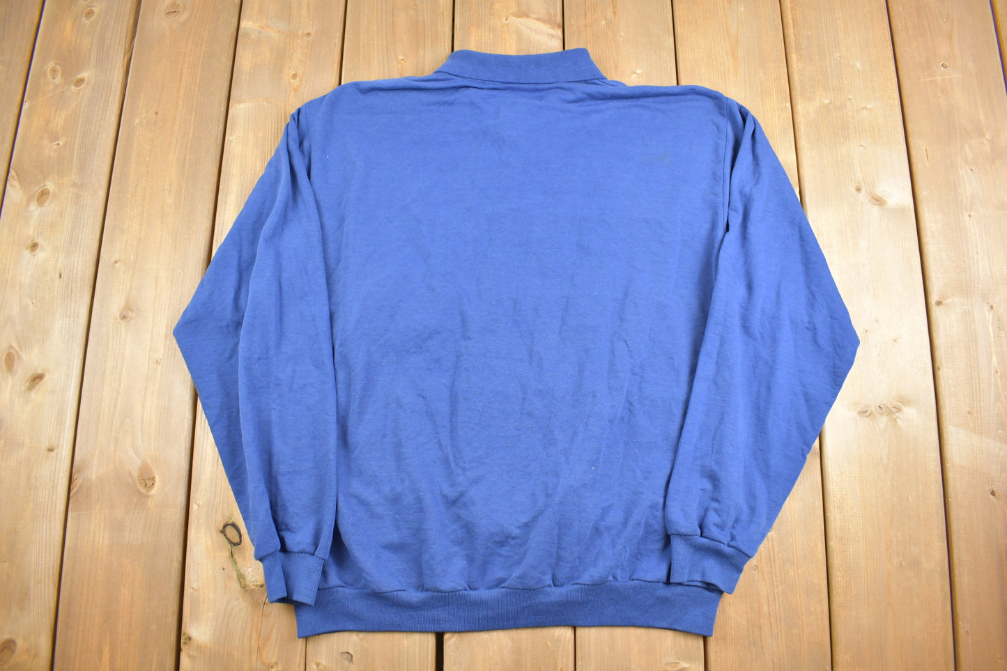 Vintage 1980s Players Van Heusen Polo Sweatshirt / Collared Crewneck Sweater / 80s Pullover Sweatshirt / Blue