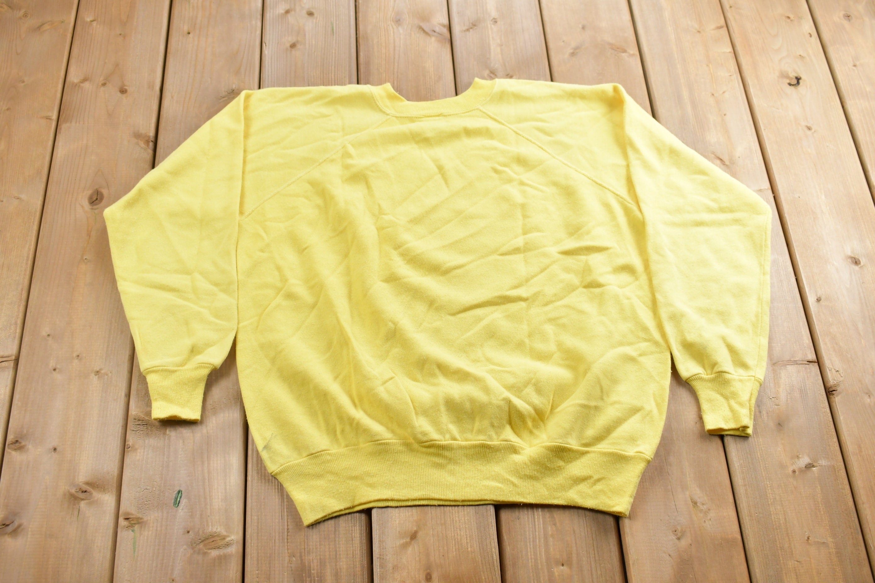 Vintage 1990s Blank Yellow Crewneck Sweatshirt