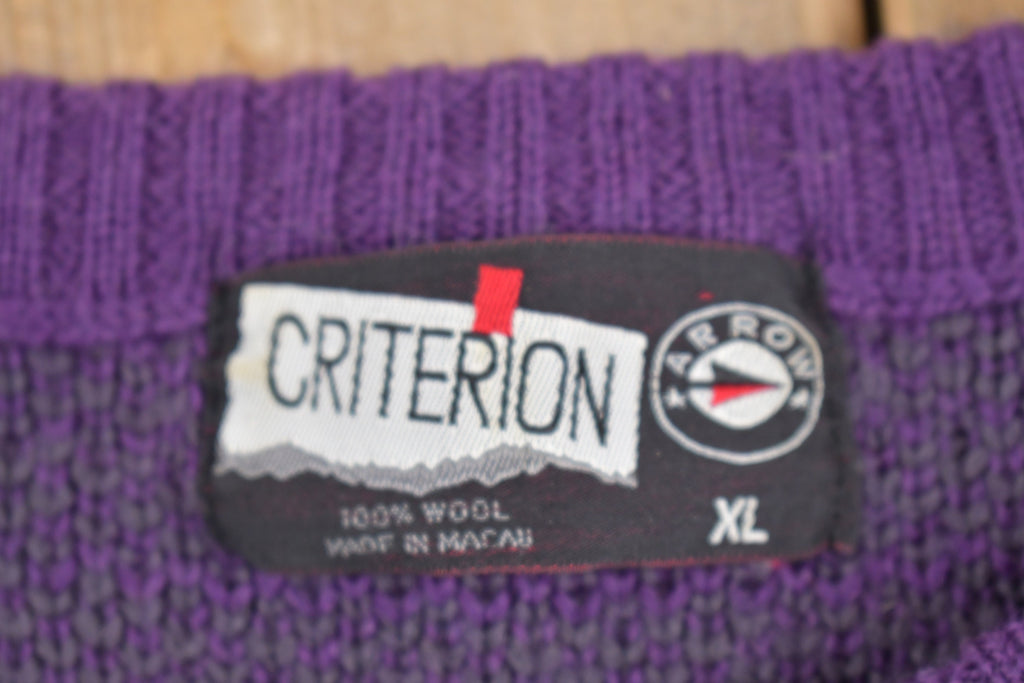 Vintage 1990s Criterion Geometric Knit Crewneck Sweater