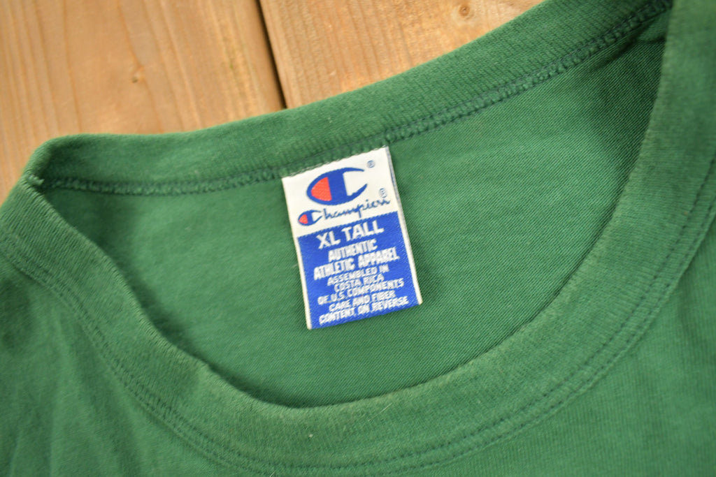 Vintage 1990s Champion Green Small Logo T-Shirt