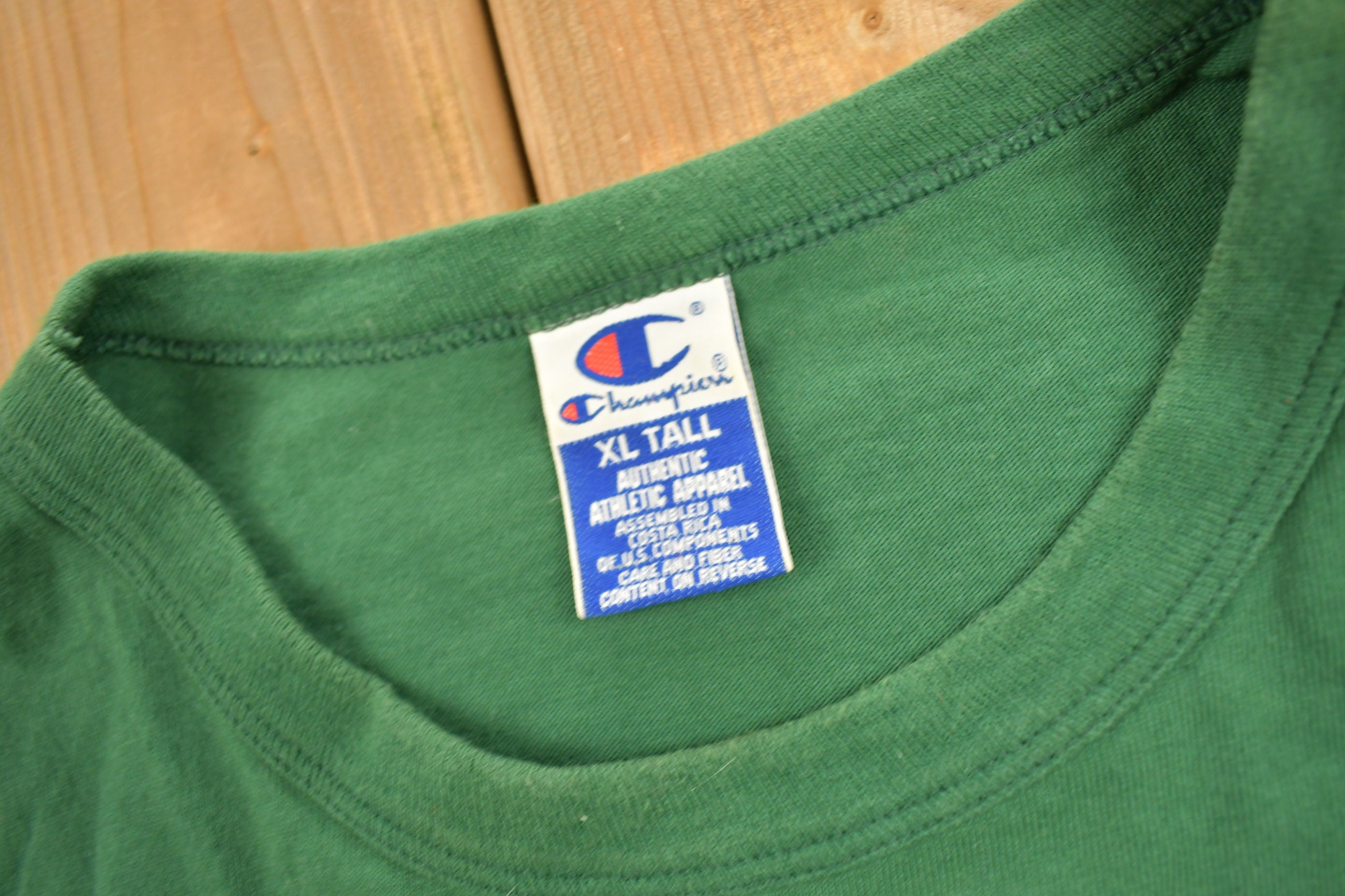 Vintage 1990s Champion Green Small Logo T-Shirt