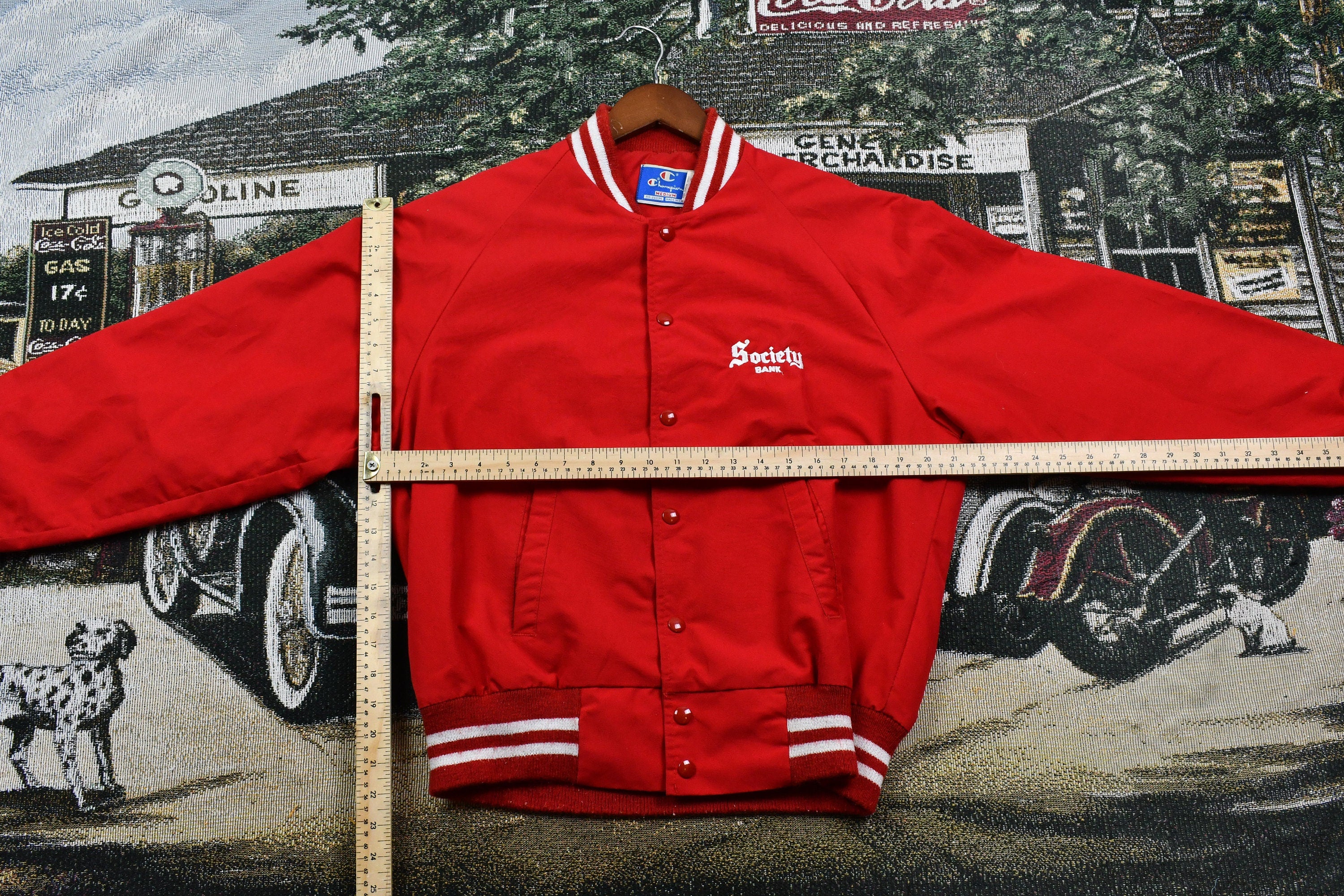 Vintage 1990s Champion Sportswear Satin Snap Button Bomber