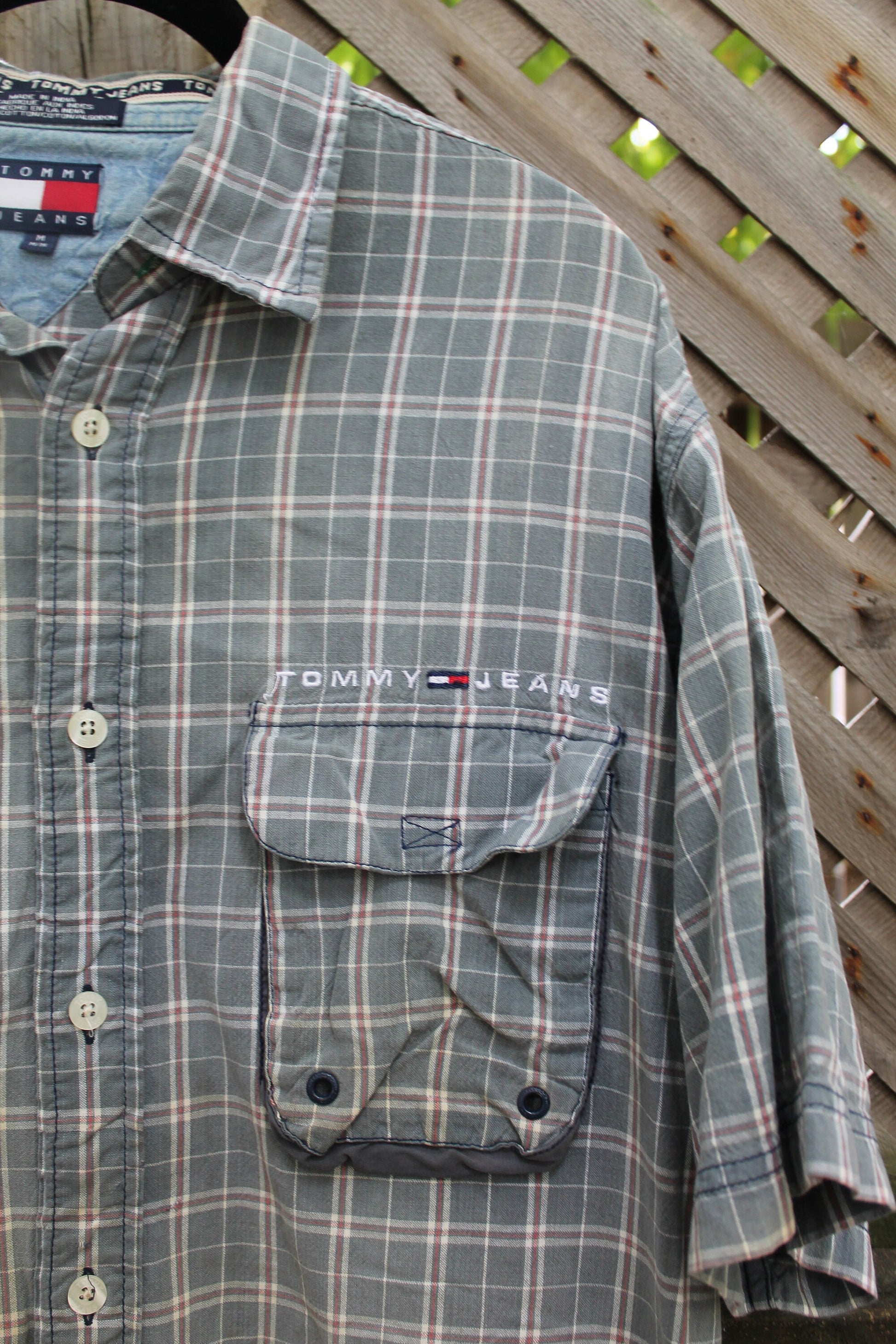 Vintage 1990S Tommy Hilfiger Tommy Jeans Button Up Plaid Shirt