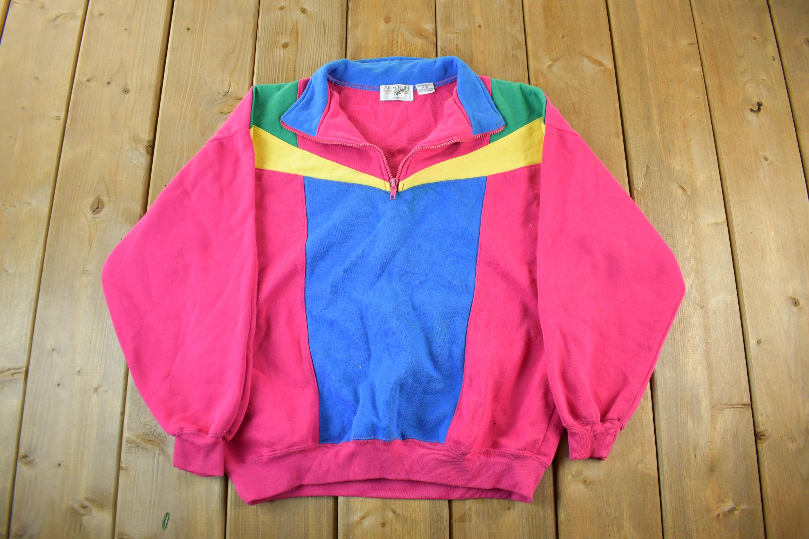 Vintage 1990s Northern Spirit Christmas Quarter Zip Sweatshirt Women's Medium