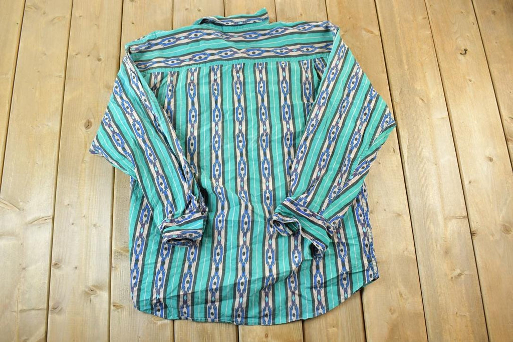 Vintage 1990s Revenge Abstract Button Up Shirt / Vintage Flannel / Plaid Button Up / Cowboy Shirt / Preppy Button Up