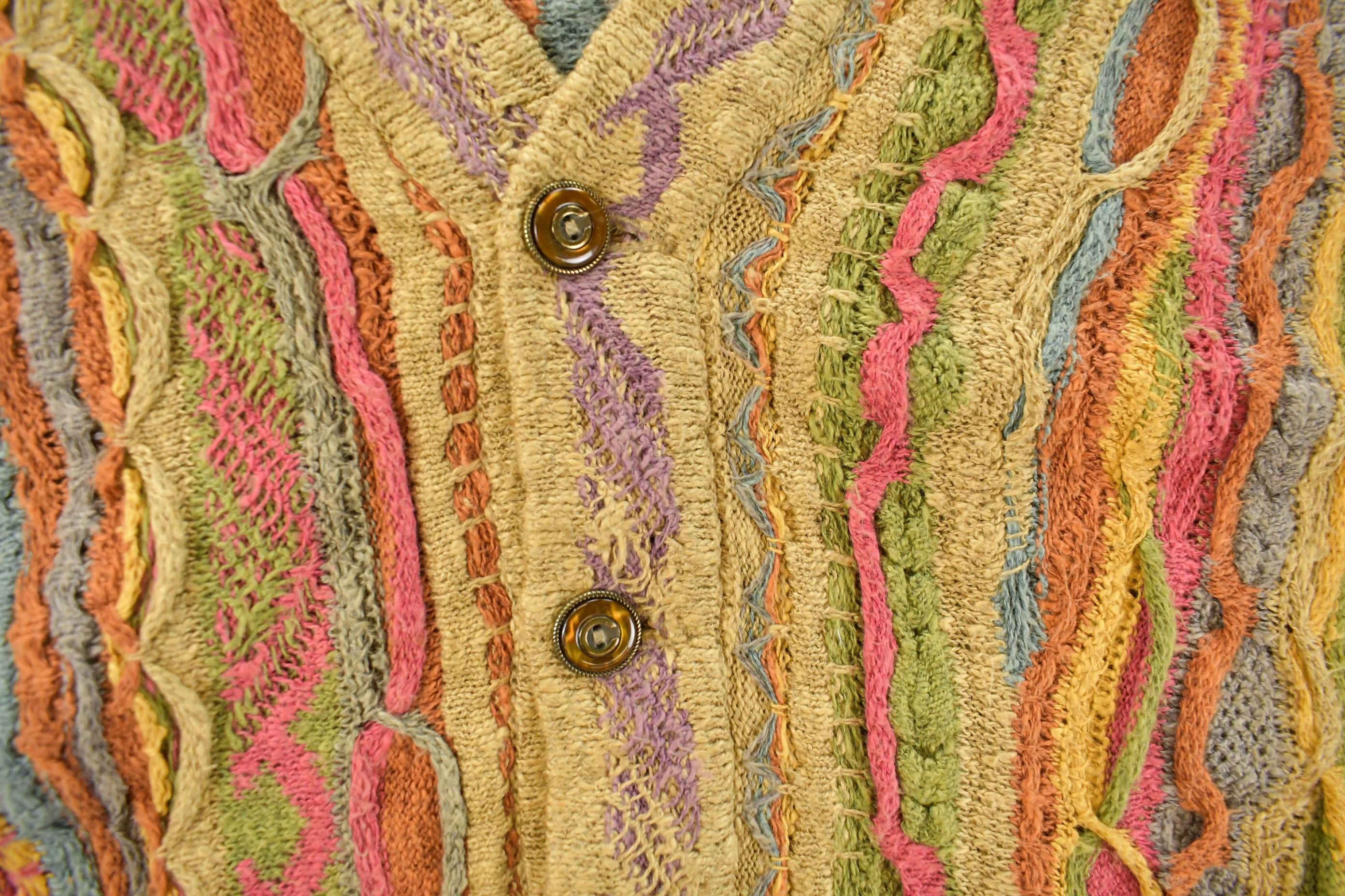 Vintage Coogi Australia 3D Cable Knit Cardigan Sweater Men's XL