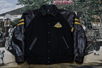 Vintage 1990s Whitehorse Yukon Gold Rush Inn Leather Varsity Jacket