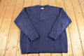 Vintage 1990s LL Bean Knit Quarter Button Sweater Mens XL / 90's Abstract Pattern 3D Knitted Outdoorsman Sweatshirt