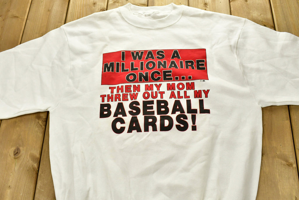 Vintage 1990s Funny Baseball Cards Crewneck Sweatshirt