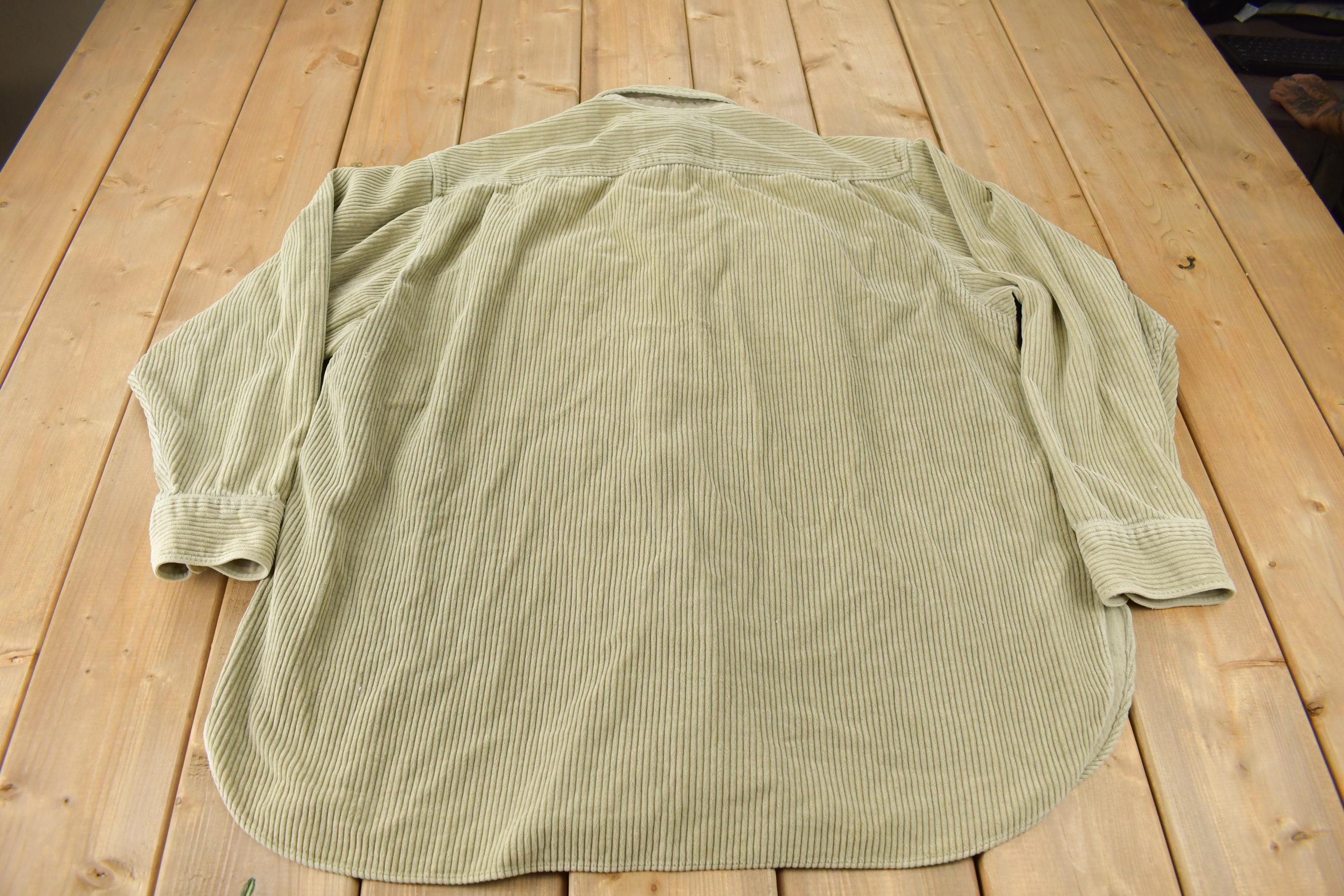 Vintage 1990s Abercrombie & Fitch Blank Corduroy Button Up Shirt