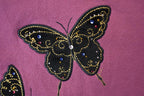 Vintage 1990s Top Stitch Double Collar Embroidered Butterfly Cute Crewneck Sweater