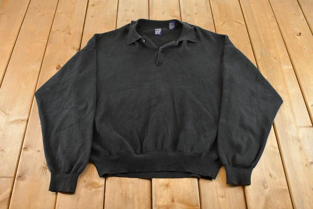 Vintage 1990s Gap Knit Rugby Sweater Men's XL