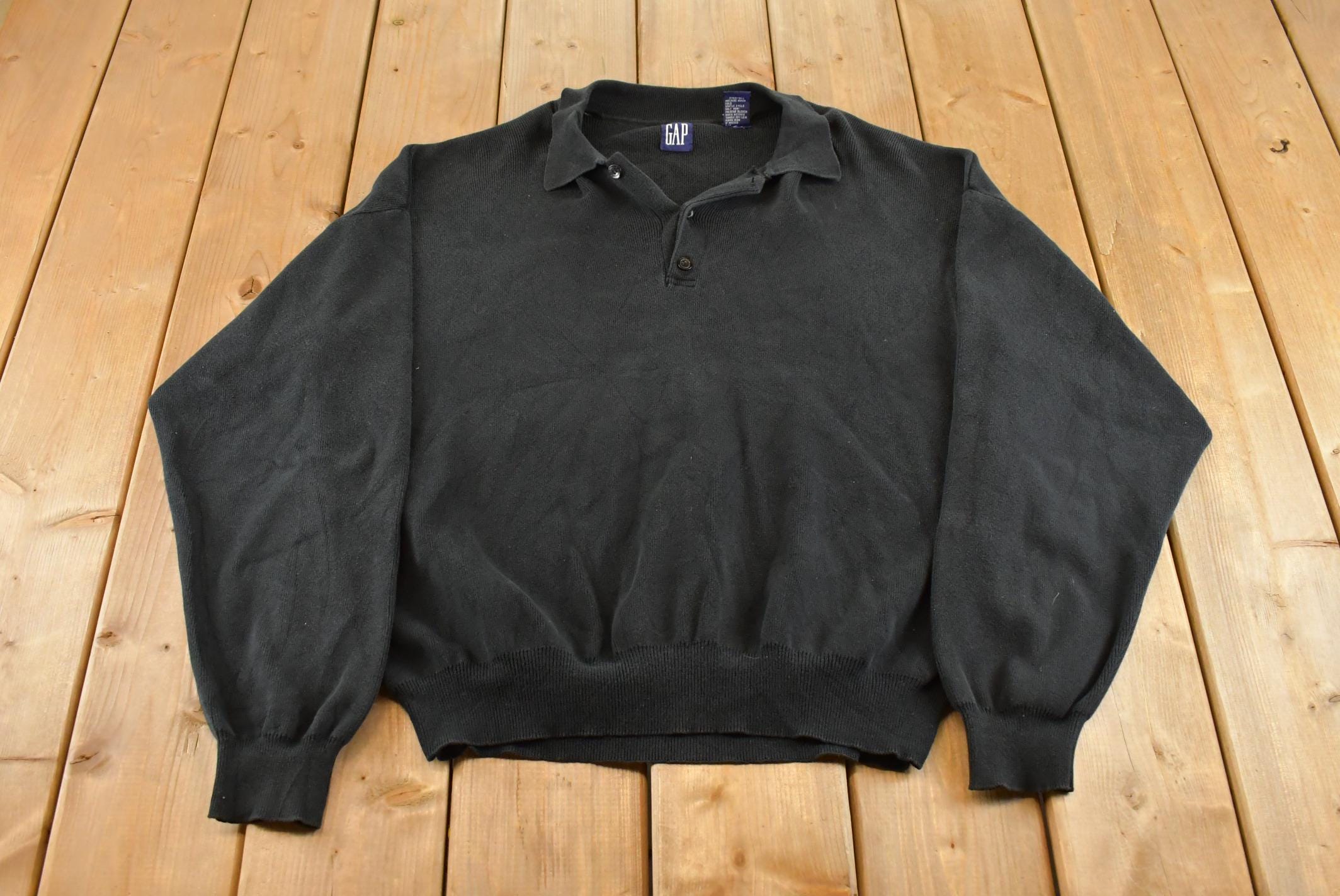 Vintage 1990s Gap Knit Rugby Sweater Men's XL