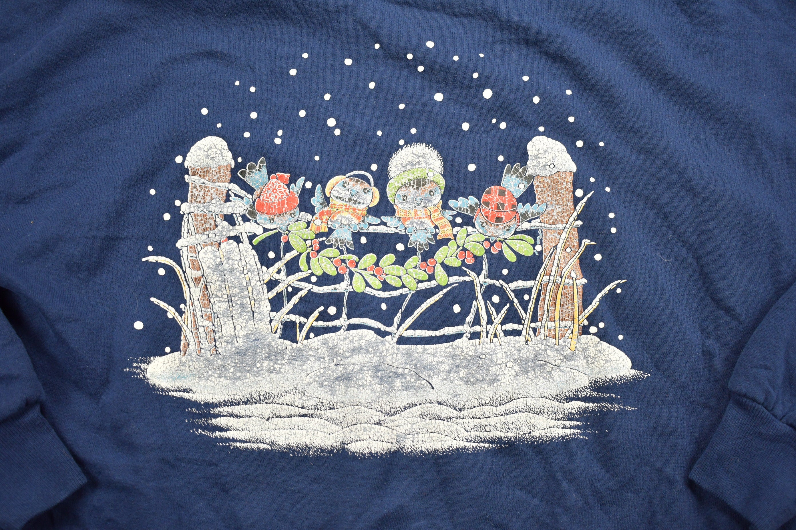 Vintage 1990s Double Collar Christmas Graphic Sweatshirt