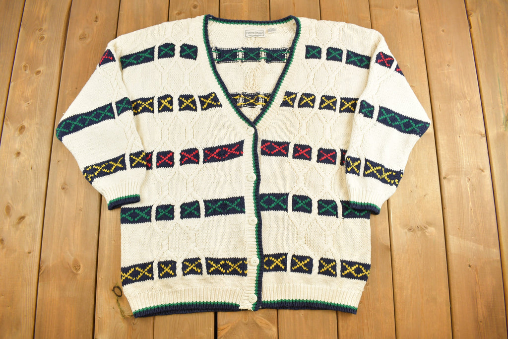 Vintage 1990s Womans Fitting Image Knitted Cardigan Sweater