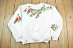 Vintage 1990s Multi Bird All Over Print Embroidered Crewneck Sweater