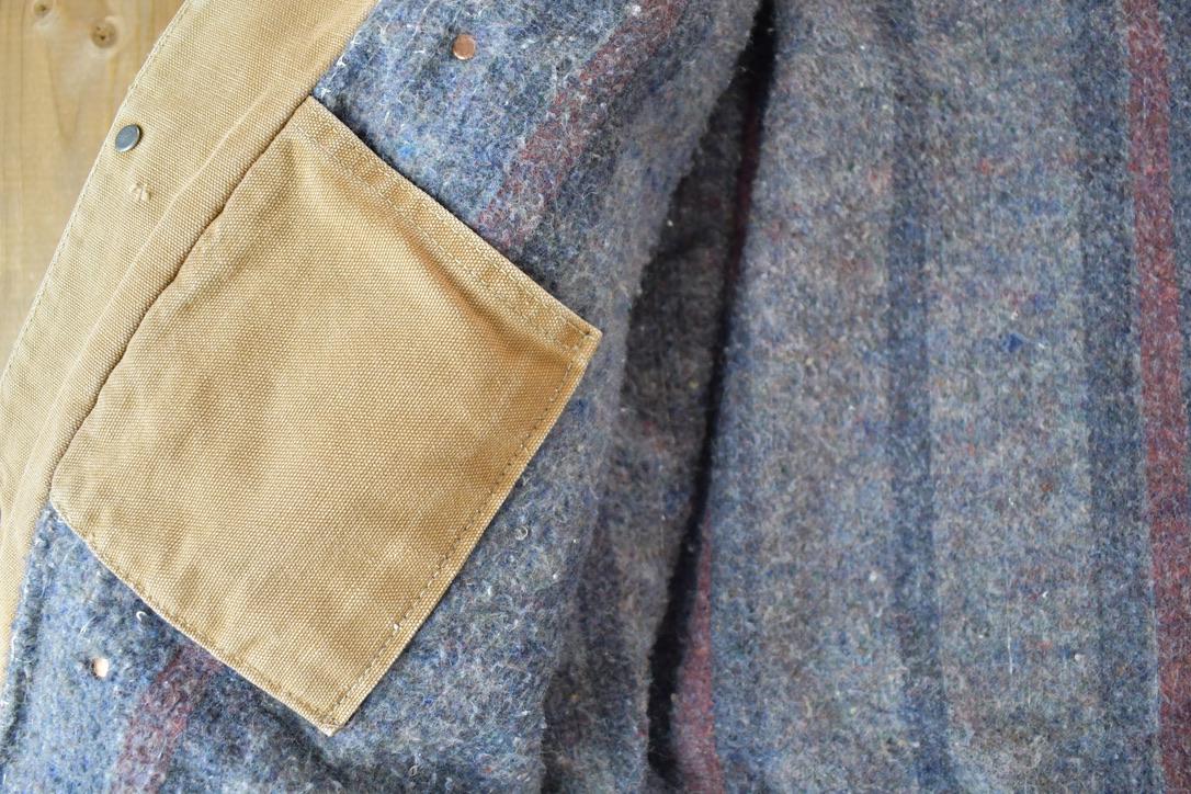 Vintage 1970s Distressed Carhartt Blanket Lined Chore Coat Made In USA