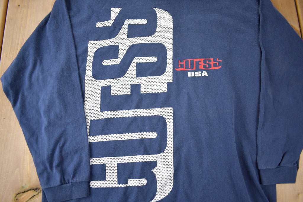 Vintage 2000s Guess USA Long Sleeve T Shirt Made In USA