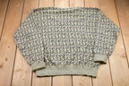 Vintage 1990s Tricot St. Raphael Knitted Sweater  Vintage 90s V-Neck  Pattern Sweater  Outdoor  Hand Knit  Pullover Sweatshirt