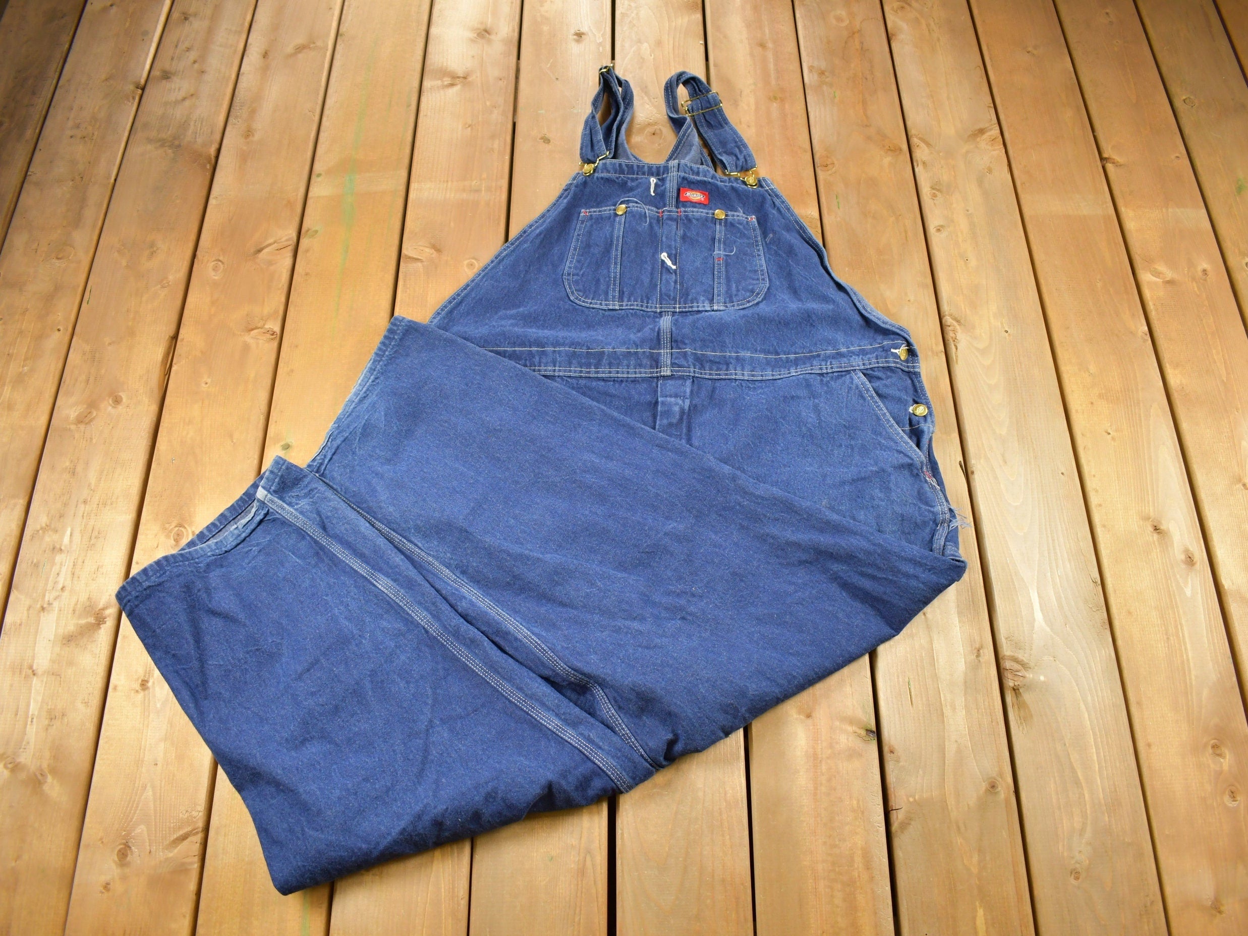 Vintage 1990s Dickies Denim Jean Overalls Size 48 x 30