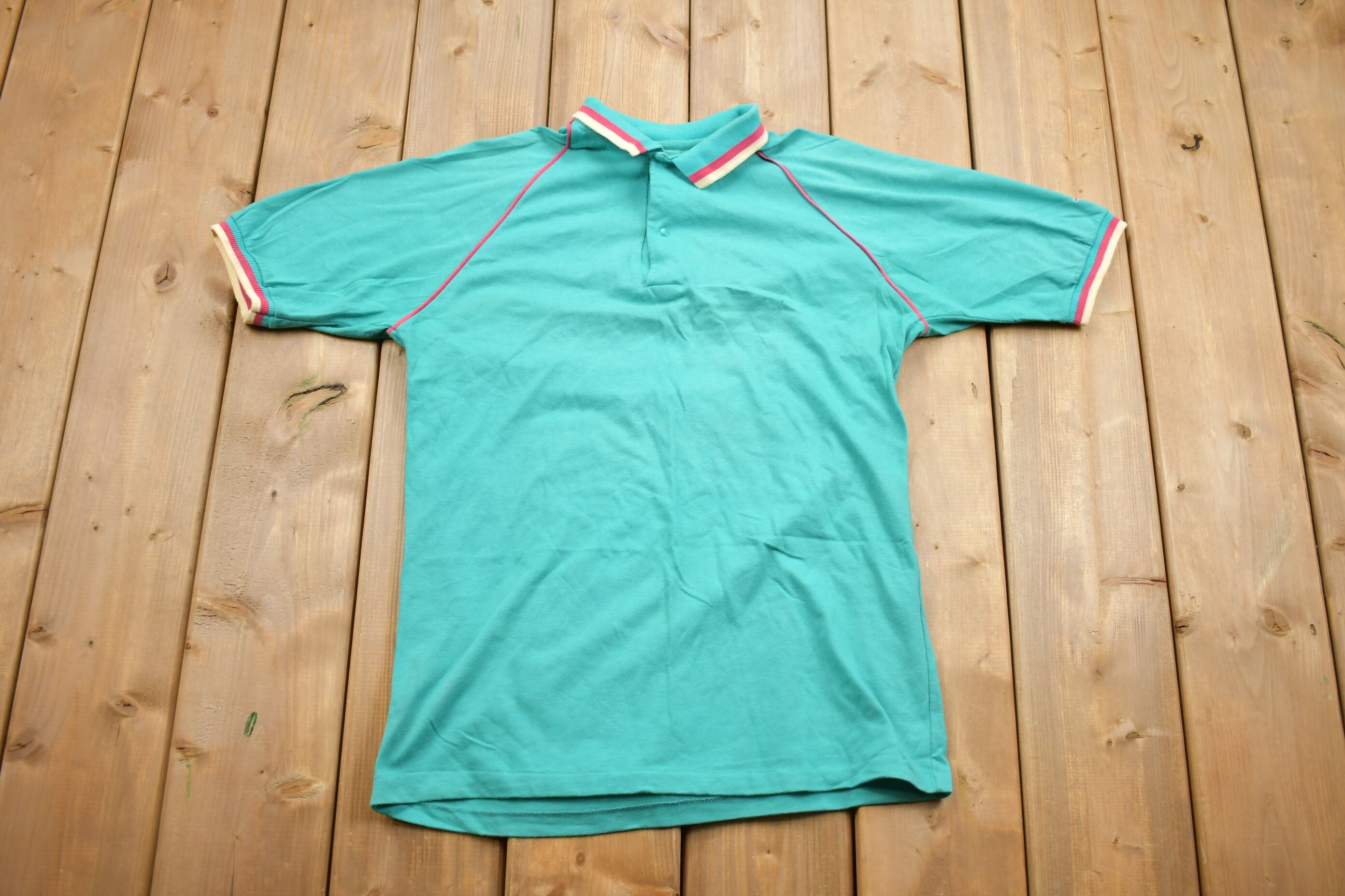 Vintage 1980s Tennis American Style Collared Polo Shirt