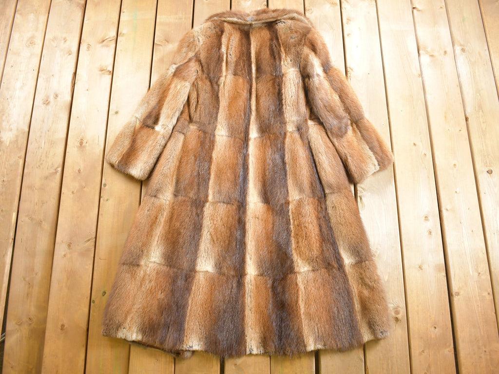 Vintage 1950s Full Length Red Fox Fur Coat