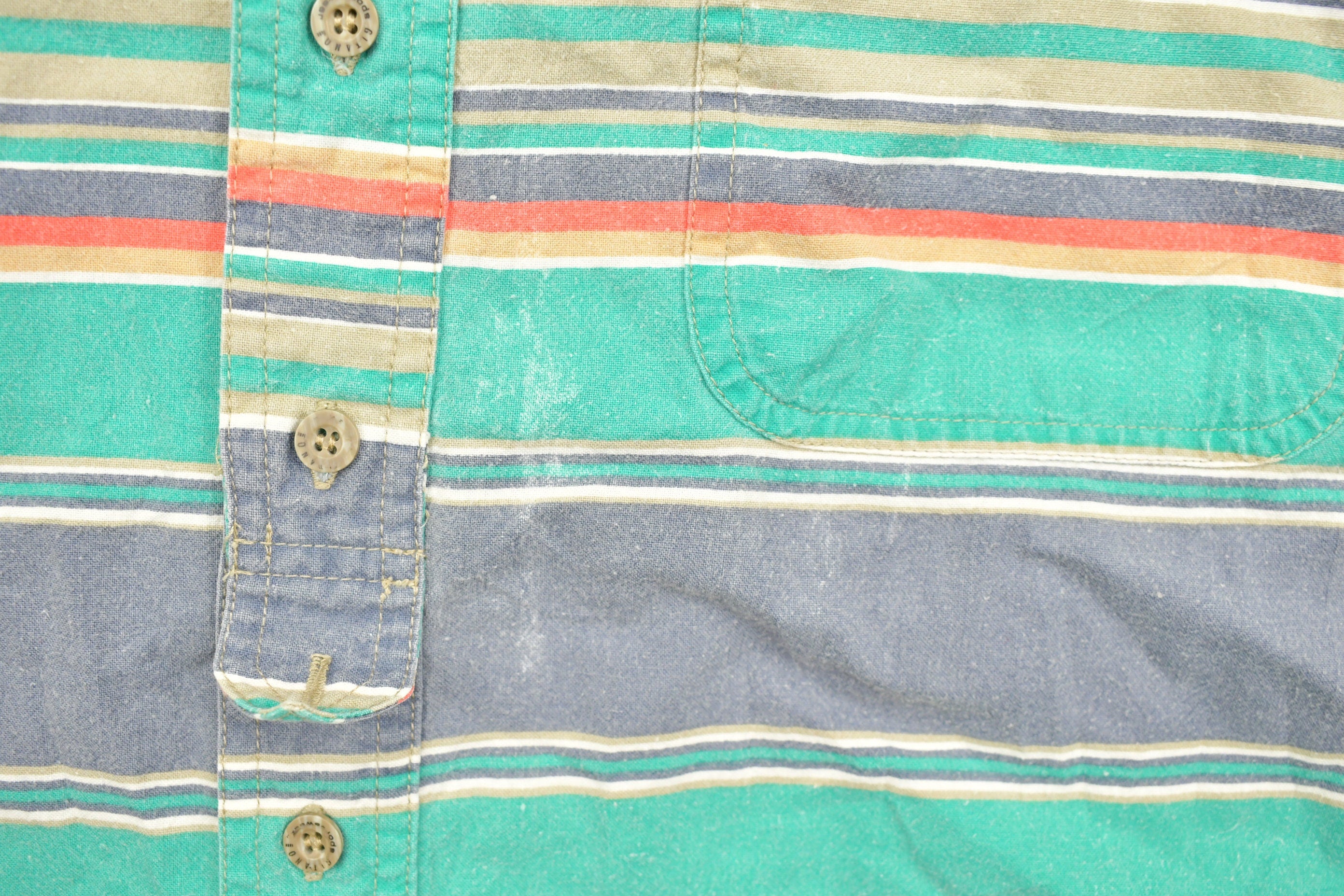 Vintage 1990s Gitano Striped Button Up Short Sleeve Shirt