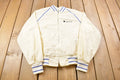 Vintage 1980s King Louie Embroidered White Bomber Jacket