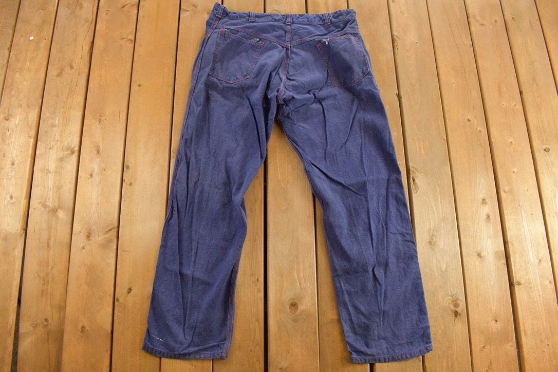 Vintage 1970s Blue Trouser Pants Size 38 X 31