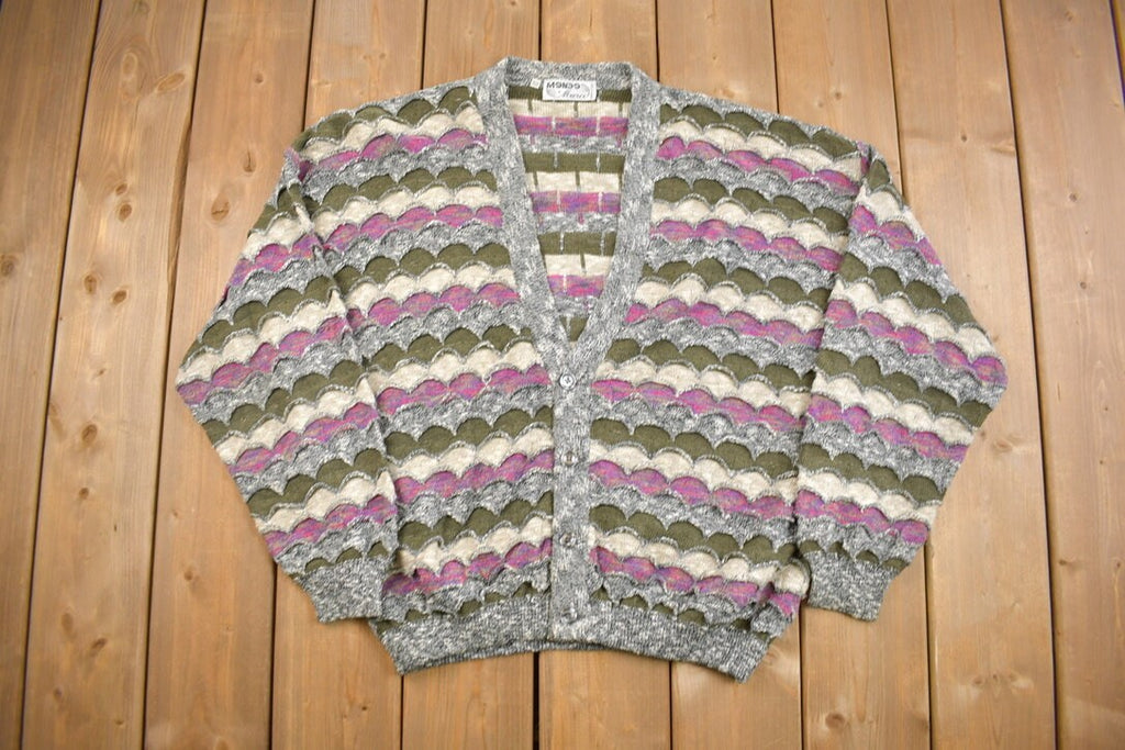Vintage 1980s Mondo Di Marco 3D Knitted Cardigan Sweater