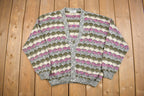 Vintage 1980s Mondo Di Marco 3D Knitted Cardigan Sweater