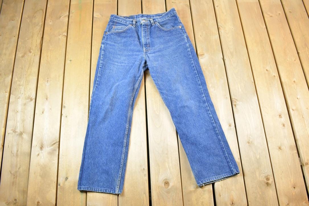 Vintage 1970s Levi Strauss Orange Tab Denim Jeans Size 32 x 27 Made In USA
