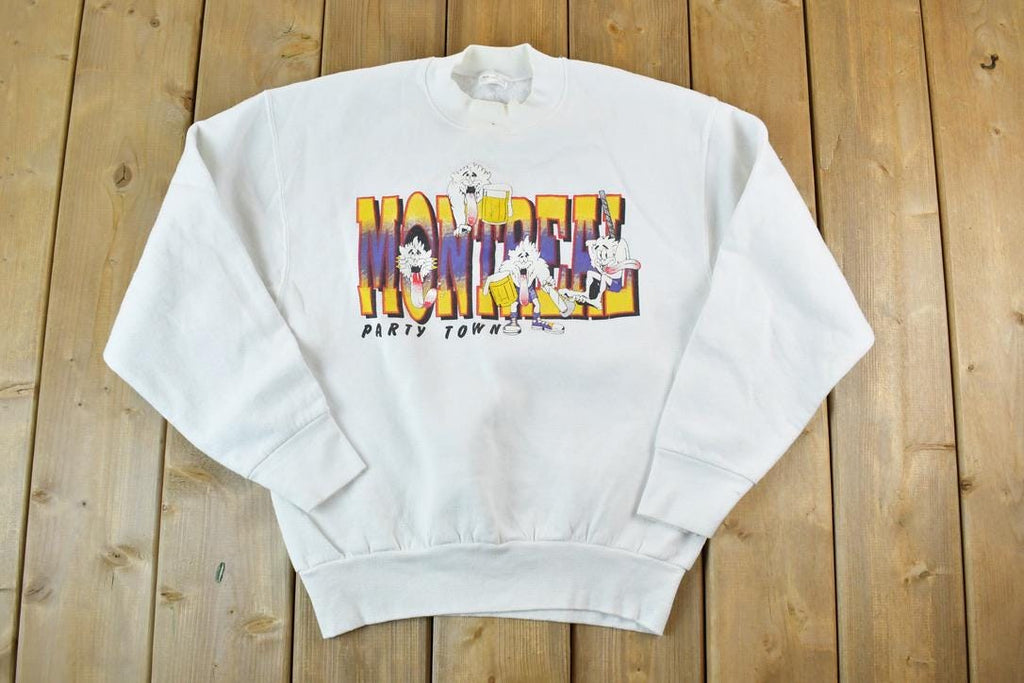 Vintage 1990s Montreal Party City Cartoon Crewneck Sweatshirt
