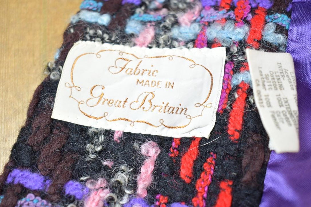 Vintage 1970s Knitted Abstract Pattern Button Up Jacket Made In Great Britain