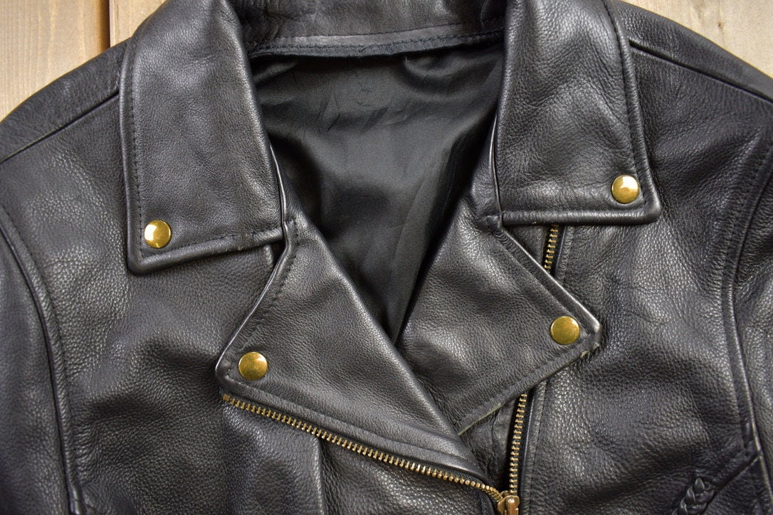 Vintage 1990s Leather Biker Jacket